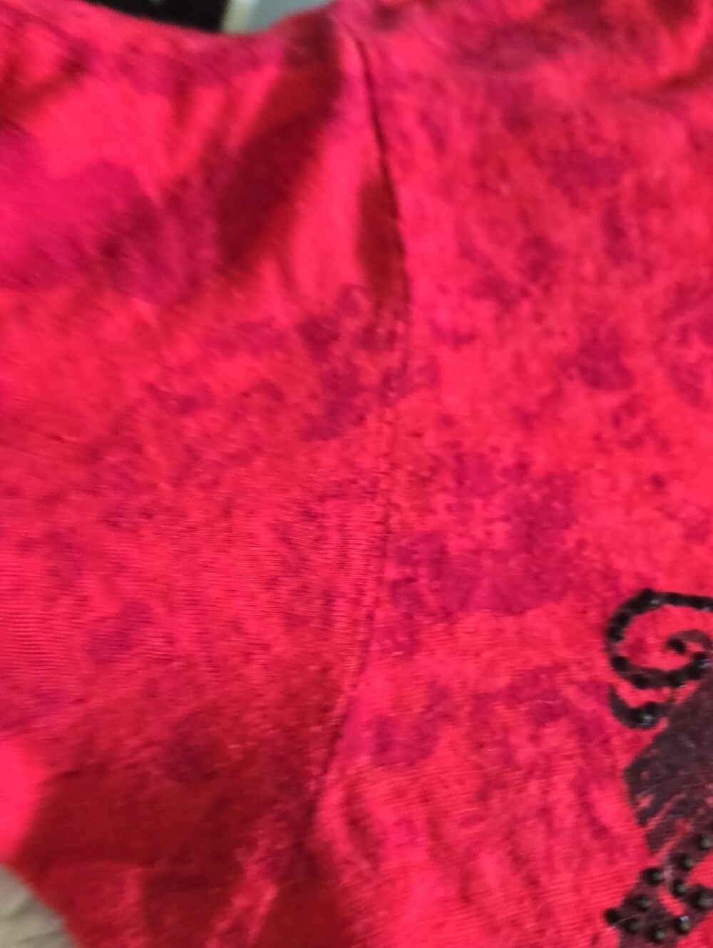 Sinful Red Short Sleeve Tee with Graphic Stud Detail - Picture 3 of 5